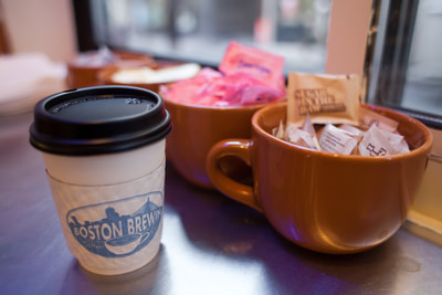 Boston Brewin cup of coffee